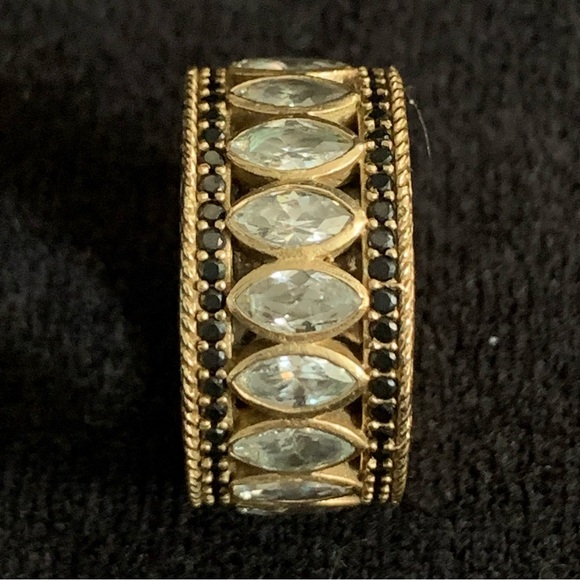 Art Deco Sterling Silver 925 Ring with stones Sterling Silver size 8 - Picture 4 of 7